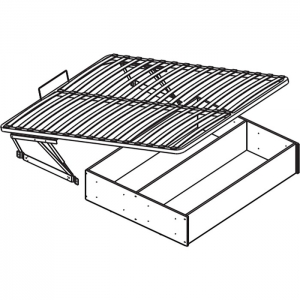 Ортопедическое основание с подъемным механизмом и ящиком для белья к кровати Леньяна